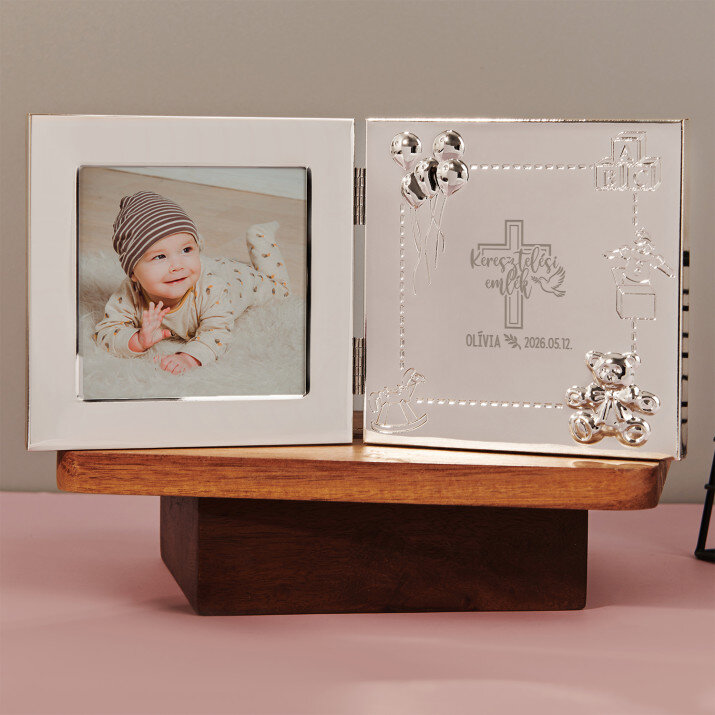 Keresztelési emlék - Ezüstözött fotókeret