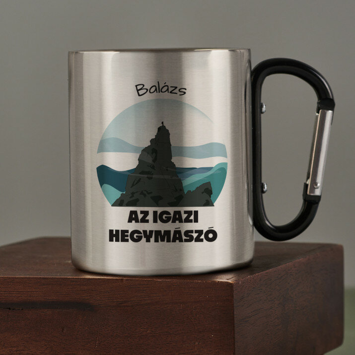 az igazi hegymászó - Fém bögre karabinerrel