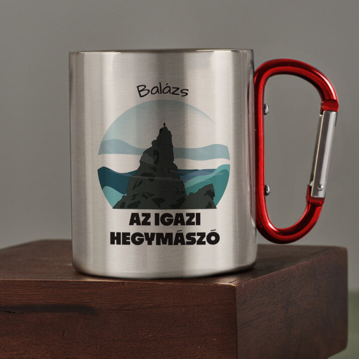 az igazi hegymászó - Fém bögre karabinerrel