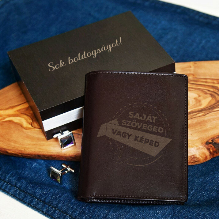 Saját szöveged - Bőr Pénztárca