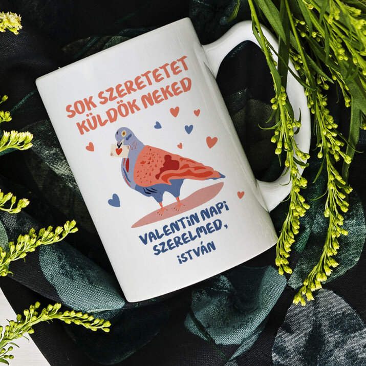 Sok szeretetet küldök neked - Személyre szabott bögre