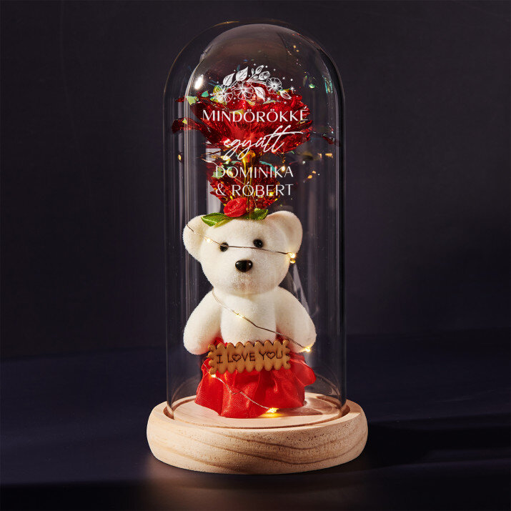 Mindörökké együtt - Üvegkupolába zárt örök rózsa Mindörökké együtt - Üvegkupolába zárt örök rózsa