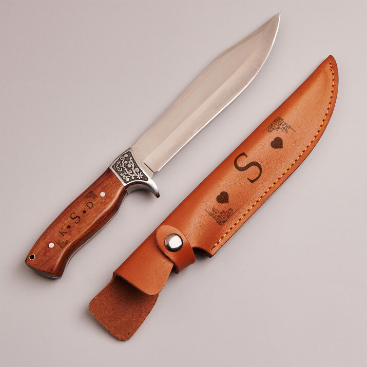 Család, monogramok - Vadászkés 30cm