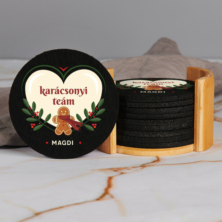 karácsonyi teám - Poháralátétek készlete