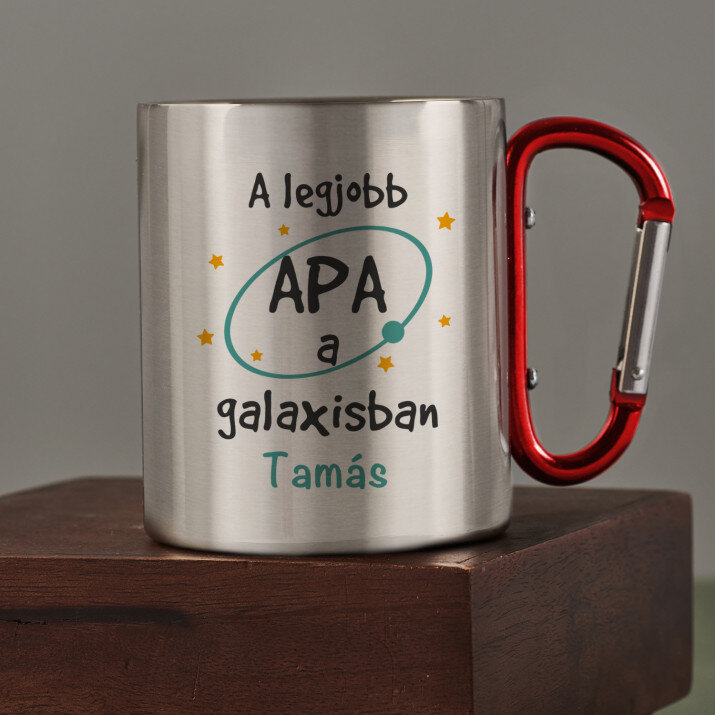 apa a galaxisban - Fém bögre karabinerrel