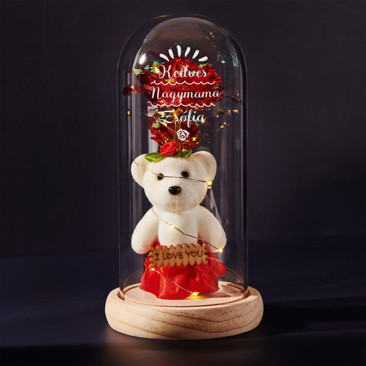 Kedves nagymama - Üvegkupolába zárt örök rózsa