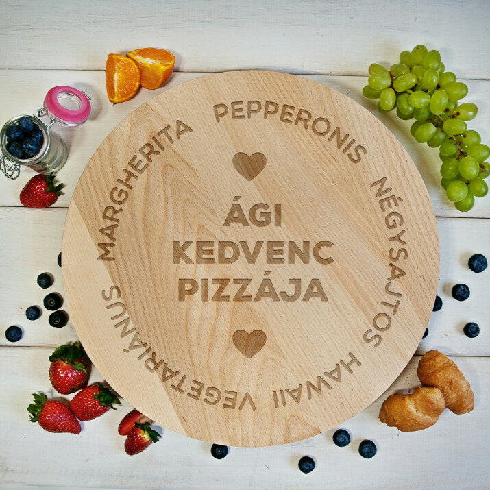 Kedvenc pizza fajta - Forgatható tálaló deszka