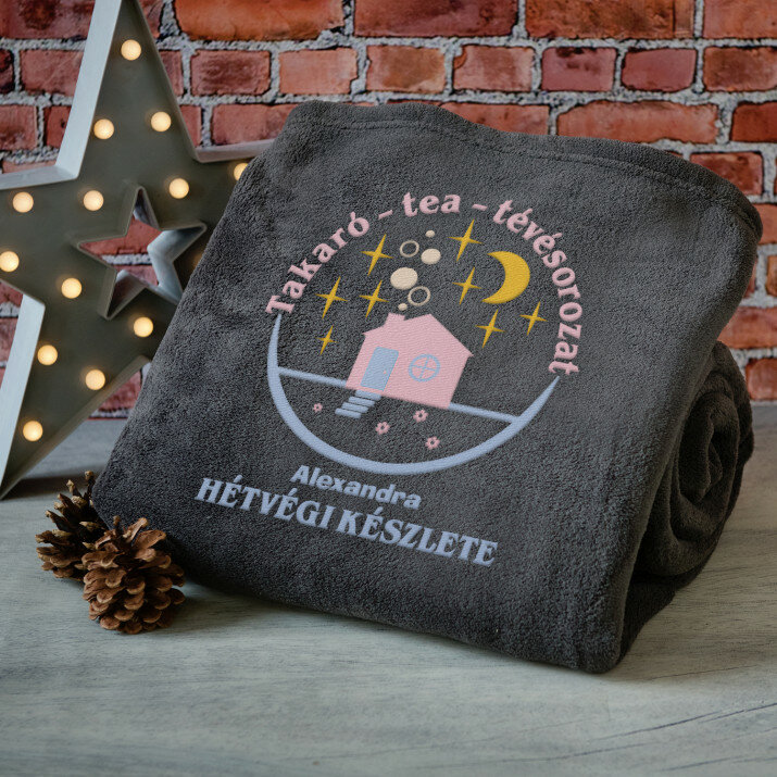 Hétvégi készlet - hímzett takaró