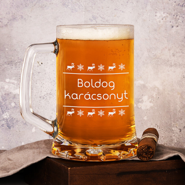 Boldog karácsonyt - Személyre szabott söröskorsó