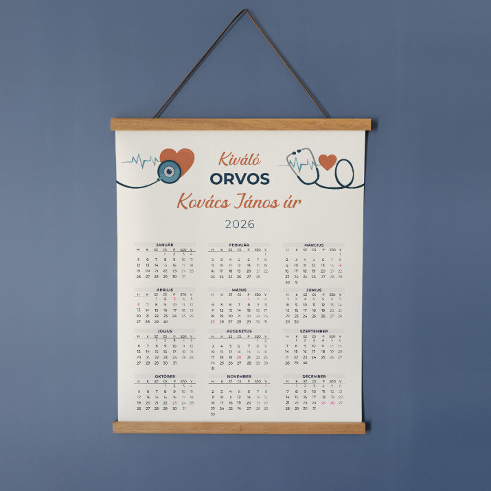 Kiváló orvos - Poszter naptárral és díszlécekke