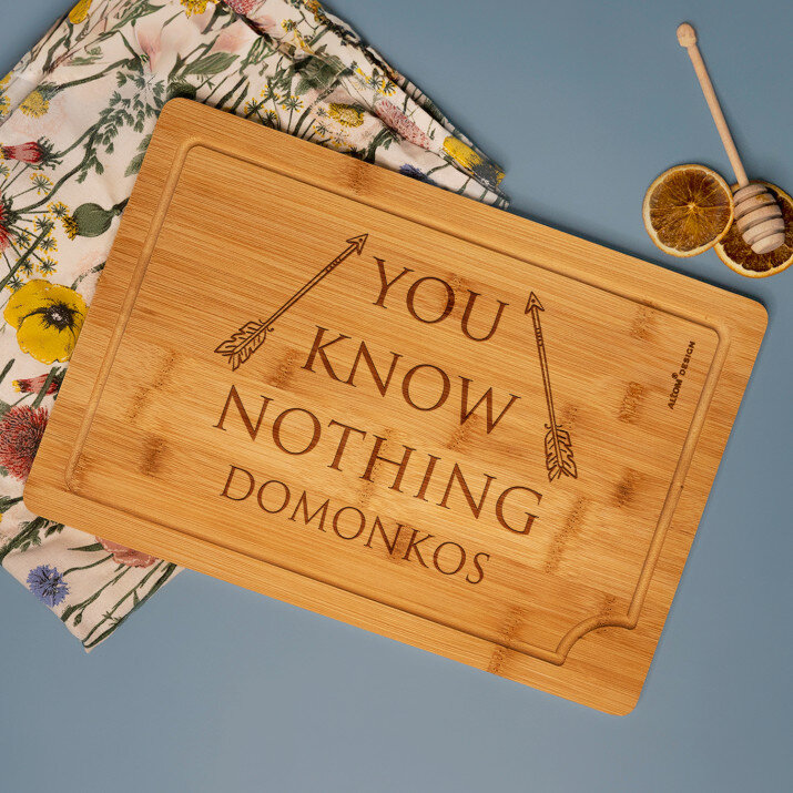 You know nothing - Gravírozott bambusz vágódeszka