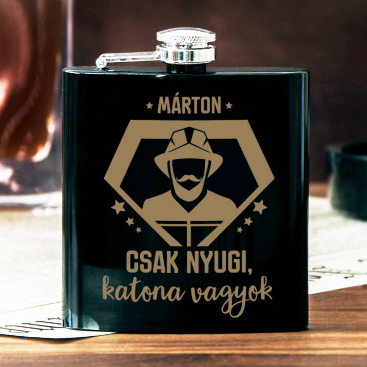 Katona vagyok - Gravírozott laposüveg flaska