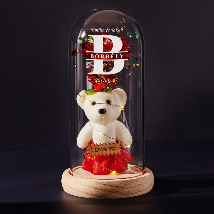 Szerelmesek - Üvegkupolába zárt örök rózsa