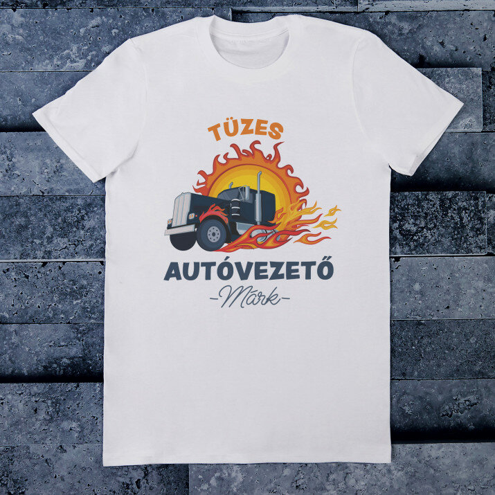 Tüzes autóvezető - Férfi póló nyomtatott mintával