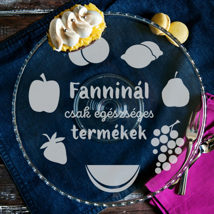 Egészséges termékek - Tálaló üvegtálca