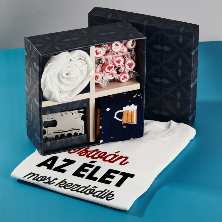 Ajándékkészlet férfi pólóval 40. születésnapra