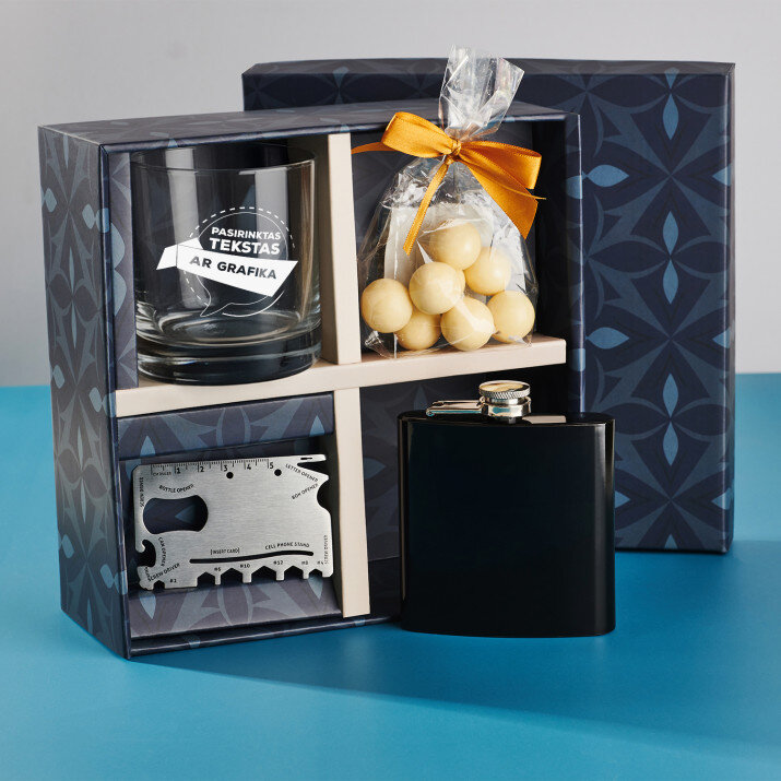 Ajándékkészlet whiskys pohárral saját szöveged