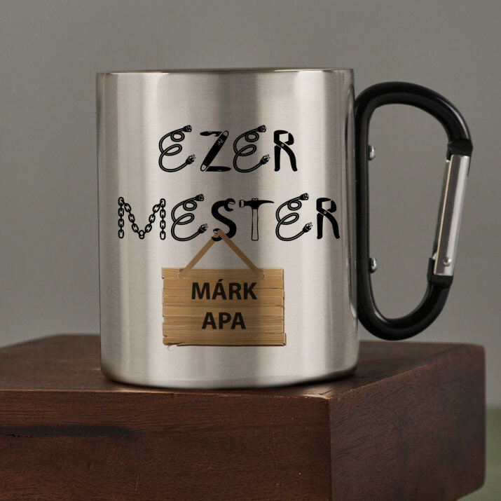 ezermester - Fém bögre karabinerrel