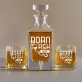 Born to fish - Gravírozott whisky kancsó és poharak készlete