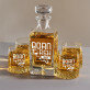 Born to fish - Gravírozott whisky kancsó és poharak készlete