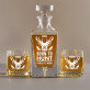 Born to hunt - Gravírozott whisky kancsó és poharak készlete