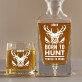 Born to hunt - Gravírozott whisky kancsó és poharak készlete