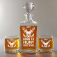 Born to hunt - Gravírozott whisky kancsó és poharak készlete