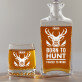 Born to hunt - Gravírozott whisky kancsó és poharak készlete