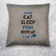 Eat, sleep, fish - Díszpárna