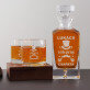 A vőlegény csapata - Gravírozott whisky kancsó és poharak készlete