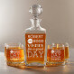 Good day - Gravírozott whisky kancsó és poharak készlete
