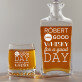 Good day - Gravírozott whisky kancsó és poharak készlete