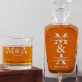 kezdőbetűk nevekkel pároknak - Gravírozott whisky kancsó és poharak készlete