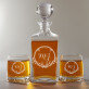Monogramok 2 - Gravírozott whisky kancsó és poharak készlete