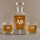 Monogramok - Gravírozott whisky kancsó és poharak készlete