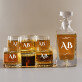 Monogramok - Gravírozott whisky kancsó és poharak készlete