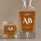 Monogramok - Gravírozott whisky kancsó és poharak készlete