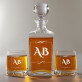 Monogramok - Gravírozott whisky kancsó és poharak készlete