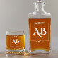 Monogramok - Gravírozott whisky kancsó és poharak készlete