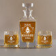 Az orvos egészségére - Gravírozott whisky kancsó és poharak készlete