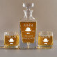 Last gentleman - Gravírozott whisky kancsó és poharak készlete