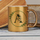Monogram egy virágkörben - Arany bögre