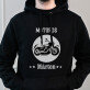 Motoros - Fekete kapucnis pulóver férfiakna