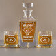Old no - Gravírozott whisky kancsó és poharak készlete