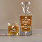 A világ királya - Gravírozott whisky kancsó és poharak készlete