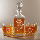 Úgy iszik. Mint senki más - Gravírozott whisky kancsó és poharak készlete