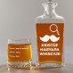 Nagyapa whiskyje - Gravírozott whisky kancsó és poharak készlete