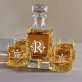Whisky lover - Gravírozott whisky kancsó és poharak készlete
