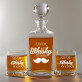 Whisky time - Gravírozott whisky kancsó és poharak készlete