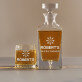 Whisky warmer - Gravírozott whisky kancsó és poharak készlete